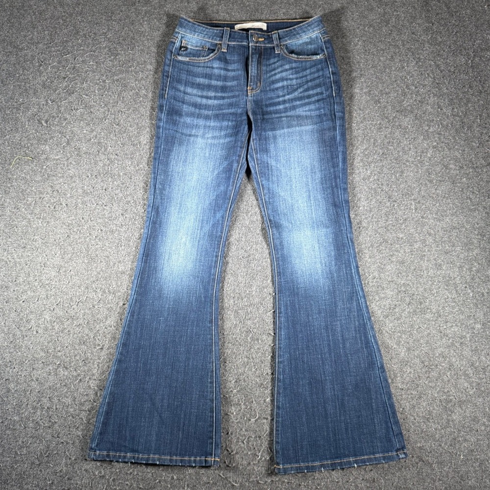KanCan Petite Flare Jeans Medium Wash High Rise Denim KC6102LOH-PT Size 7/27